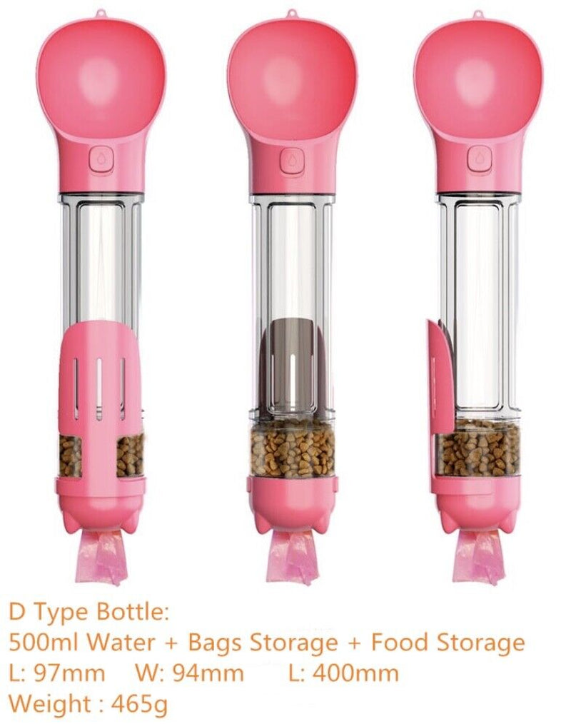 Portable Travel Water Dispenser for Dogs with Integrated Waste Bag Feature