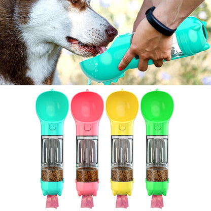 Portable Travel Water Dispenser for Dogs with Integrated Waste Bag Feature