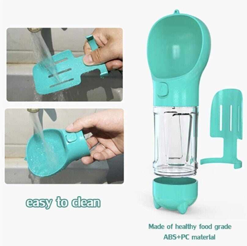 Portable Travel Water Dispenser for Dogs with Integrated Waste Bag Feature
