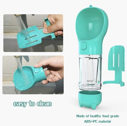 Portable Travel Water Dispenser for Dogs with Integrated Waste Bag Feature