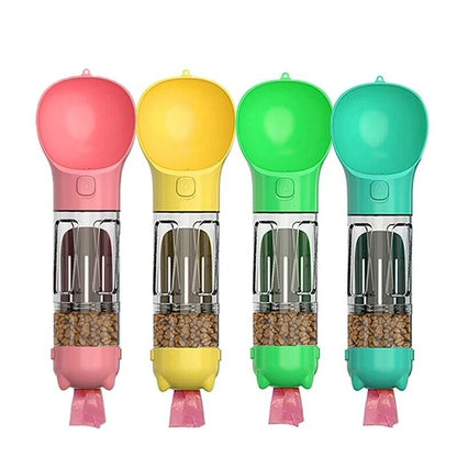 Portable Travel Water Dispenser for Dogs with Integrated Waste Bag Feature