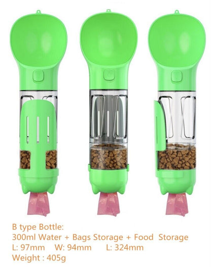 Portable Travel Water Dispenser for Dogs with Integrated Waste Bag Feature