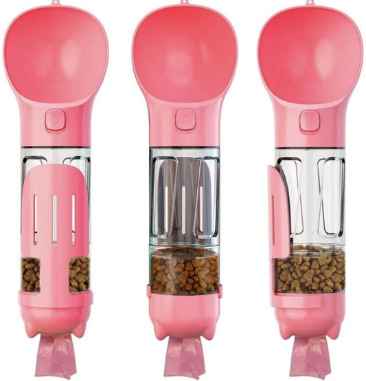 Portable Travel Water Dispenser for Dogs with Integrated Waste Bag Feature