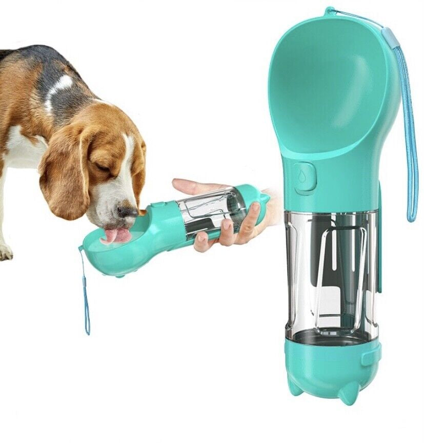 Portable Travel Water Dispenser for Dogs with Integrated Waste Bag Feature