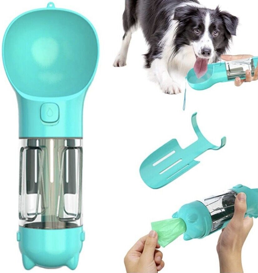 Portable Travel Water Dispenser for Dogs with Integrated Waste Bag Feature